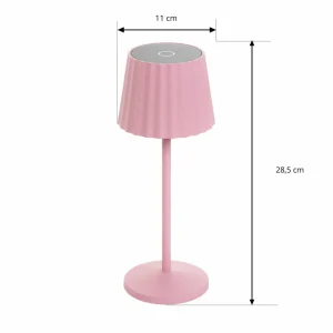 Lindby lampe de table LED rechargeable Esali, rose, aluminium, 11 cm^ Lampes Décoratives