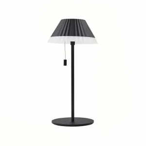 Lindby lampe de table LED rechargeable Ilvi, noir, aluminium, Ø 17,5 cm^ Lampes Décoratives