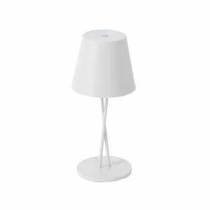 Lindby lampe de table LED rechargeable Janea CROSS, blanc, métal^ Lampes Décoratives