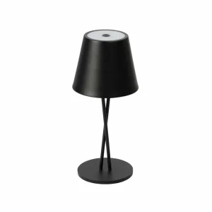 Lindby lampe de table LED rechargeable Janea CROSS, noir, métal^ Lampes Décoratives