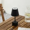 Lindby lampe de table LED rechargeable Janea CUBE, noir, métal^ Lampes Décoratives