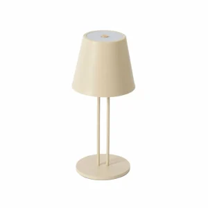Lindby lampe de table LED rechargeable Janea TWIN, beige, métal^ Lampes Décoratives