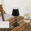 Lindby lampe de table LED rechargeable Janea TWIN, noir, métal^ Lampes Décoratives