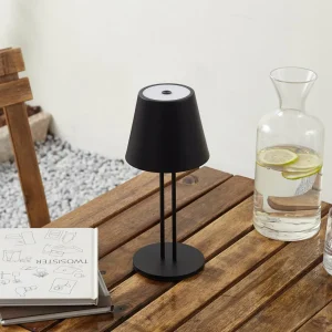 Lindby lampe de table LED rechargeable Janea TWIN, noir, métal^ Lampes Décoratives