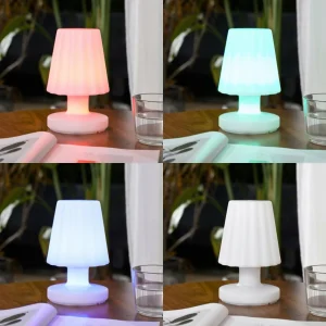 Lindby lampe de table LED rechargeable Jovem, blanc, plastique, RVB^ Lampes Décoratives