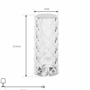 Lindby Lampe de table LED rechargeable Louane, 21,5 cm, USB, RGBW^ Lampes Décoratives