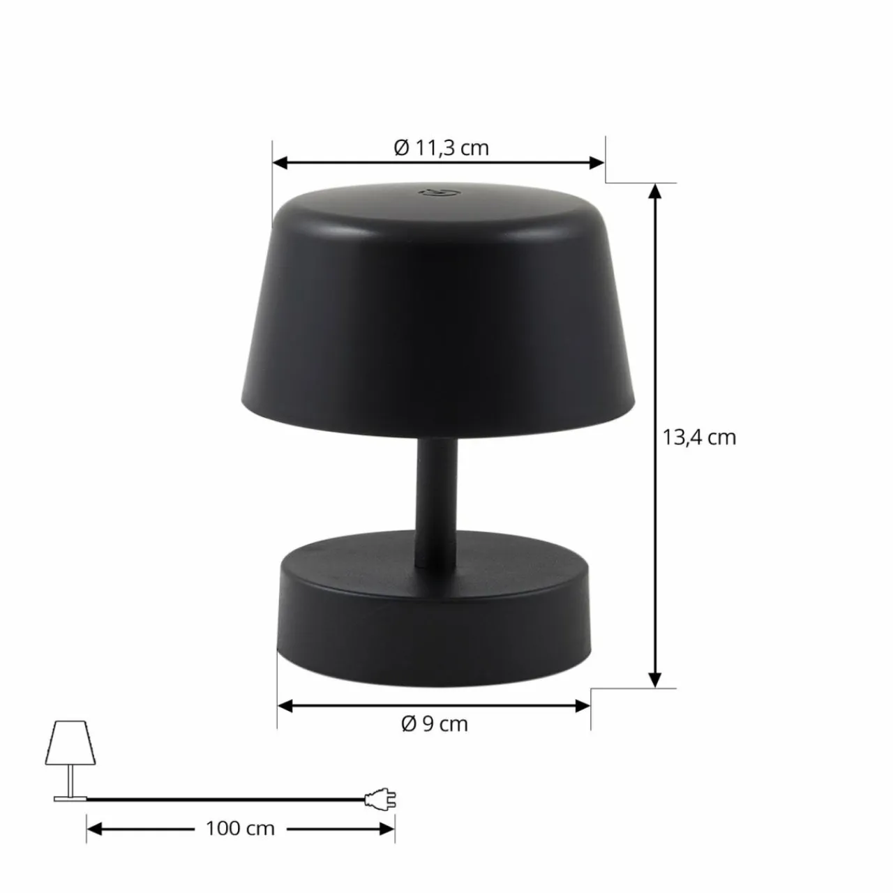 Lindby lampe de table LED rechargeable Nalani, 13 cm de haut, IP44, intensité^ Lampes Décoratives