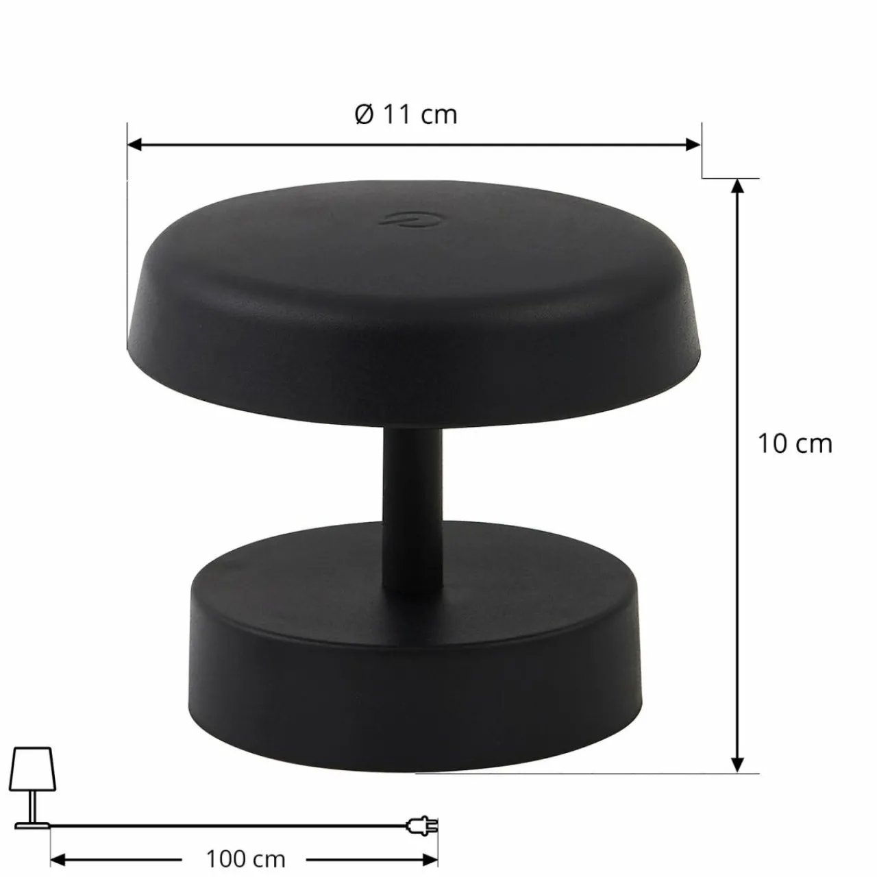 Lindby lampe de table LED rechargeable Nalani, hauteur 10 cm, IP44, intensité^ Lampes Décoratives