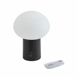 Lindby lampe de table LED rechargeable Zelie, noir, aluminium, IP44^ Lampes Décoratives