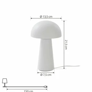 Lindby lampe de table LED rechargeable Zyre, blanc, IP44, variateur tactile^ Lampes Décoratives