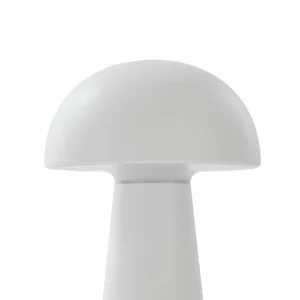 Lindby lampe de table LED rechargeable Zyre, blanc, IP44, variateur tactile^ Lampes Décoratives
