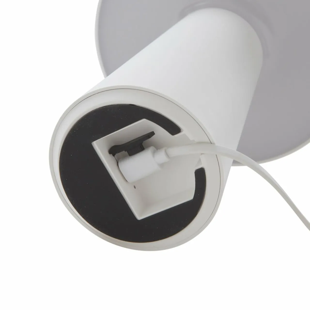 Lindby lampe de table LED rechargeable Zyre, blanc, IP44, variateur tactile^ Lampes Décoratives