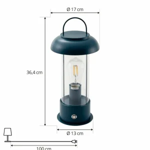 Lindby lampe de table rechargeable Yvette, bleu, IP44, Touchdimmer^ Lampes Décoratives