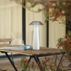 Lindby Lampe d'extérieur à LED rechargeable Gomba, blanc, intensité^ Lampes Décoratives
