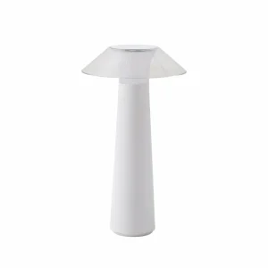 Lindby Lampe d'extérieur à LED rechargeable Gomba, blanc, intensité^ Lampes Décoratives