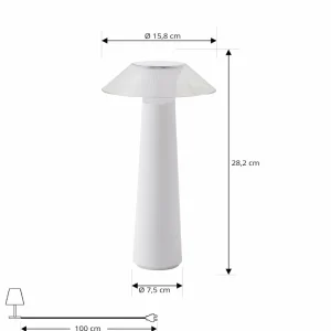 Lindby Lampe d'extérieur à LED rechargeable Gomba, blanc, intensité^ Lampes Décoratives