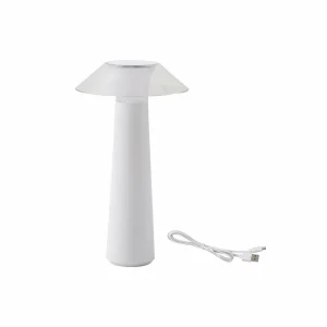 Lindby Lampe d'extérieur à LED rechargeable Gomba, blanc, intensité^ Lampes Décoratives