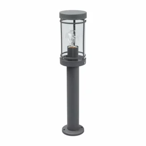 Lindby lampe pour socle Djori, gris foncé, acier inoxydable, Ø 10,5cm^ Potelets Extérieurs