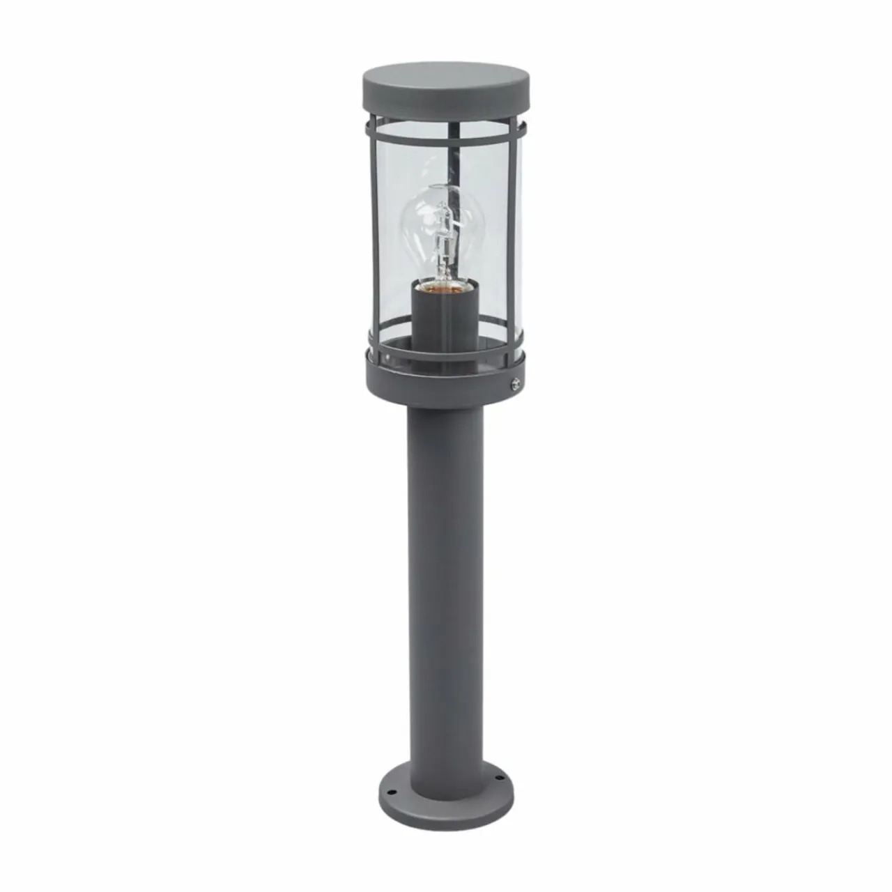 Lindby lampe pour socle Djori, gris foncé, acier inoxydable, Ø 10,5cm^ Potelets Extérieurs