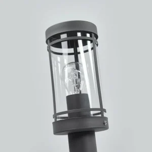 Lindby lampe pour socle Djori, gris foncé, acier inoxydable, Ø 10,5cm^ Potelets Extérieurs
