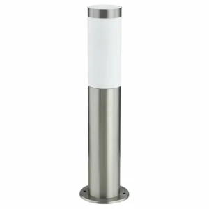 Lindby lampe pour socle Statius, gris, acier inoxydable, capteur, 45 cm^ Potelets Extérieurs Avec Détecteur