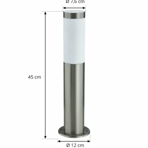 Lindby lampe pour socle Statius, gris, acier inoxydable, capteur, 45 cm^ Potelets Extérieurs Avec Détecteur