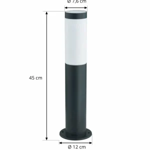 Lindby lampe pour socle Statius, noir, acier inoxydable, 45 cm^ Potelets Extérieurs