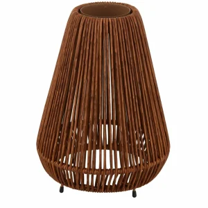 Lindby lampe solaire LED Amaria, rotin, foncé, Ø 27 cm^ Lampes Décoratives