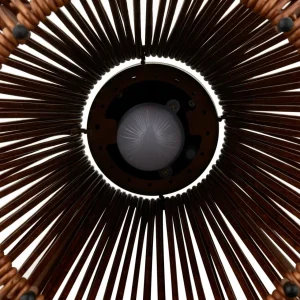 Lindby lampe solaire LED Amaria, rotin, foncé, Ø 27 cm^ Lampes Décoratives