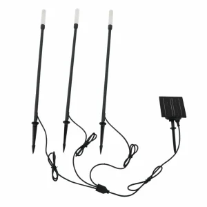 Lindby lampe solaire LED Balian, set de 3, noir, aluminium, 3000K^ Lampes Décoratives