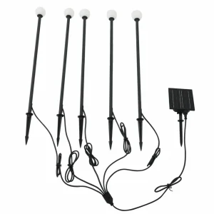 Lindby lampe solaire LED Freydis, set de 5, noir, 2.000 K^ Lampes Décoratives