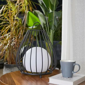 Lindby lampe solaire LED Kelda, noir, aluminium, 38 cm, intensité variable^ Lampes Décoratives