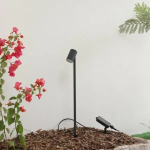 Lindby lampe solaire LED Myric, noir, aluminium, 3.000 K^ Lampes Décoratives