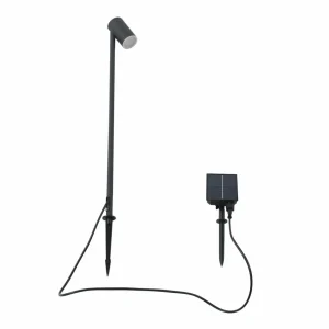 Lindby lampe solaire LED Myric, noir, aluminium, 3.000 K^ Lampes Décoratives