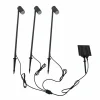 Lindby lampe solaire LED Myric, set de 3, noir, aluminium, 3.000K^ Lampes Décoratives
