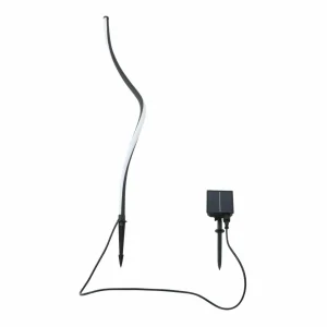 Lindby lampe solaire LED Sabriel, courbe, noir, aluminium, 3000K^ Lampes Décoratives