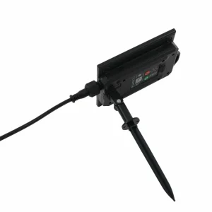 Lindby lampe solaire LED Sabriel, courbe, noir, aluminium, 3000K^ Lampes Décoratives