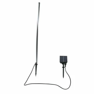 Lindby lampe solaire LED Sabriel, droite, noir, aluminium, 3000K^ Lampes Décoratives