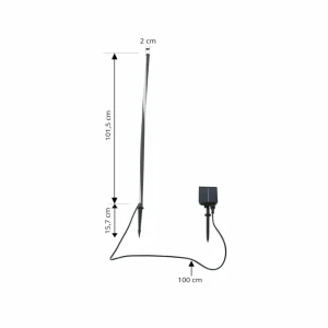 Lindby lampe solaire LED Sabriel, droite, noir, aluminium, 3000K^ Lampes Décoratives
