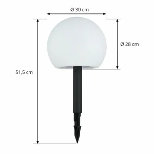 Lindby Lampes solaires LED Lago, RGBW, set de 3 boules, piquet de terre^ Lampes Décoratives