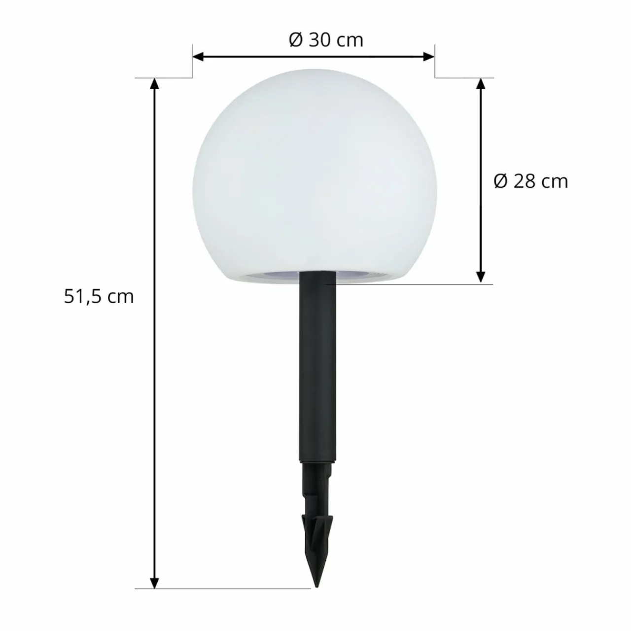 Lindby Lampes solaires LED Lago, RGBW, set de 3 boules, piquet de terre^ Lampes Décoratives