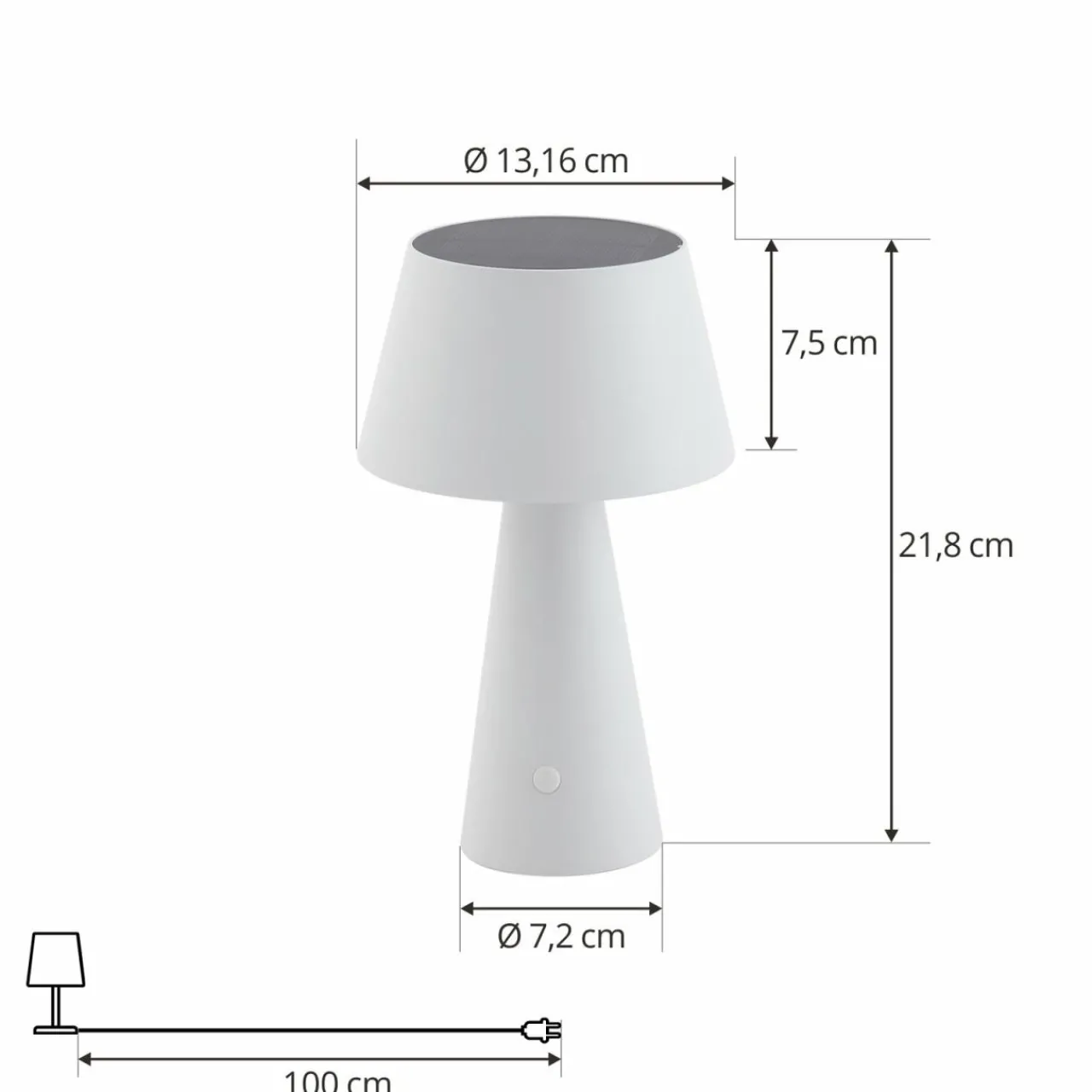 Lindby LED lampe solaire de table Lirinor, blanc, plastique, Ø 13cm^ Lampes Décoratives