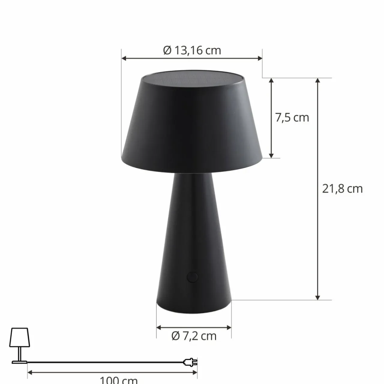 Lindby LED lampe solaire de table Lirinor noir plastique 13 cm^ Lampes Décoratives