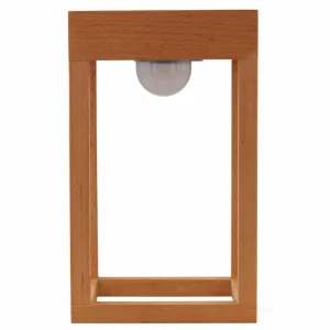Lindby luminaire de terrasse LED solaire Peransa, bois, 25 cm de haut^ Lampes Décoratives