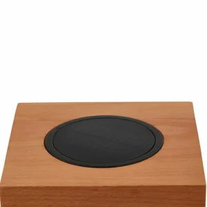 Lindby luminaire de terrasse LED solaire Peransa, bois, 25 cm de haut^ Lampes Décoratives