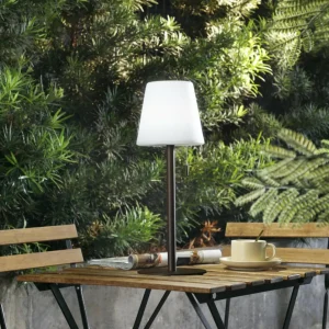 Lindby luminaire LED rechargeable Azalea marron Alu CCT réglable en hauteur^ Lampes Décoratives