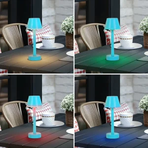 Lindby luminaire LED rechargeable Gaja, bleu, USB, IP44, RGBW, intensité^ Lampes Décoratives