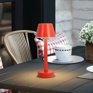 Lindby luminaire LED rechargeable Gaja, rouge, USB, IP44, RGBW, intensité^ Lampes Décoratives