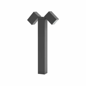 Lindby luminaire pour socle Othil, à 2 lampes, 50 cm, gris, aluminium^ Potelets Extérieurs