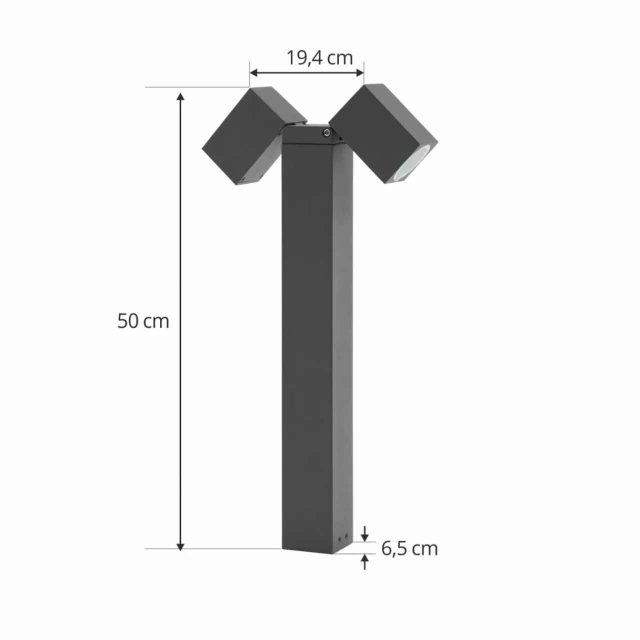 lindby_luminaire_pour_socle_othil___lampes__cm_gris_aluminium_1.webp Lindby luminaire pour socle Othil, à 2 lampes, 50 cm, gris, aluminium^ Potelets Extérieurs